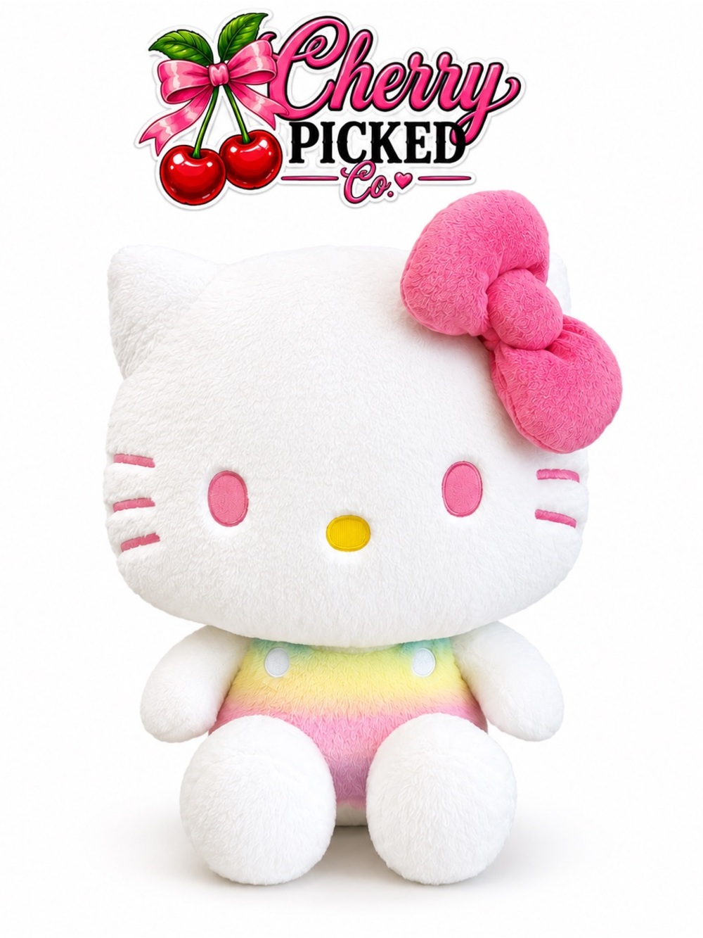 GIANT Hello Kitty Rainbow Pink Bow Plush - So Soft!!